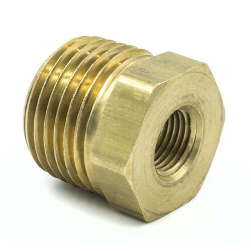 Autometer Fitting, Adapter, 1/2" Npt Male, 1/8" Npt Female, Brass, Accessories