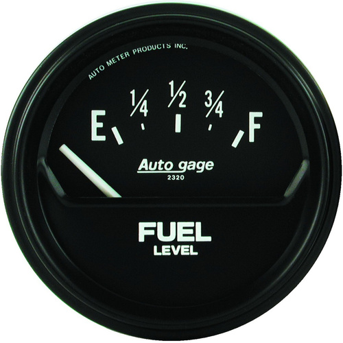 Autometer Gauge, Autogage, Fuel Level, 2 5/8 in., 0-90 Ohms, Electrical, Black, Each
