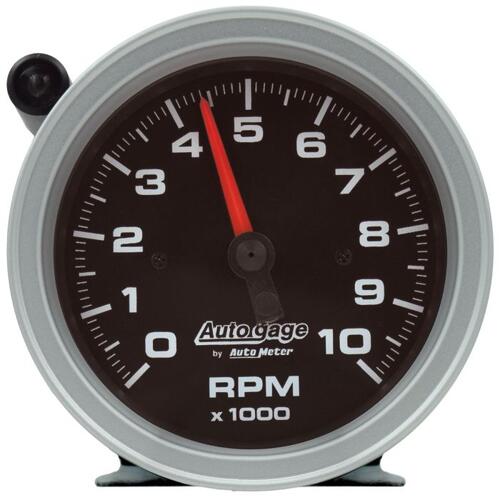 Autometer Gauge, Tach, 3 3/4", 10K Rpm, Pedestal W/Ext Shift Light, Blk Dial Blk Case, Ag, Auto Gage
