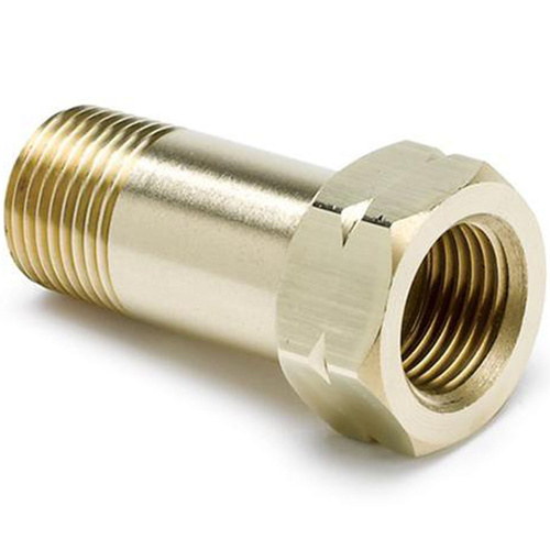 Autometer FITTING, ADAPTER, 3/8 in. NPT MALE, EXTENSION, BRASS, FOR Mechanical, Temperature AUTOGAGE