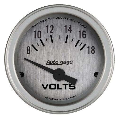 Autometer Gauge Console, Voltmeter, 2 1/16", 18V, Slvr Dial, Slvr Bezel, Autogage, Auto Gage