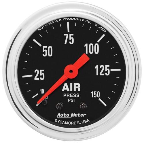 Autometer Gauge, Air Press, 2 1/16", 150Psi, Mechanical, Traditional Chrome, Traditional Chrome