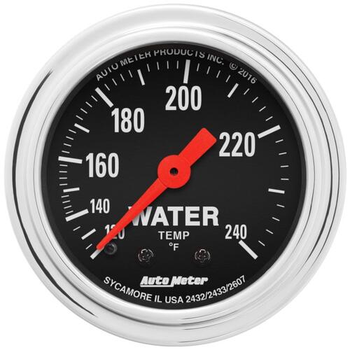 Autometer Gauge, Water Temp, 2 1/16", 120-240ºf, Mechanical, Traditional Chrome, Traditional Chrome