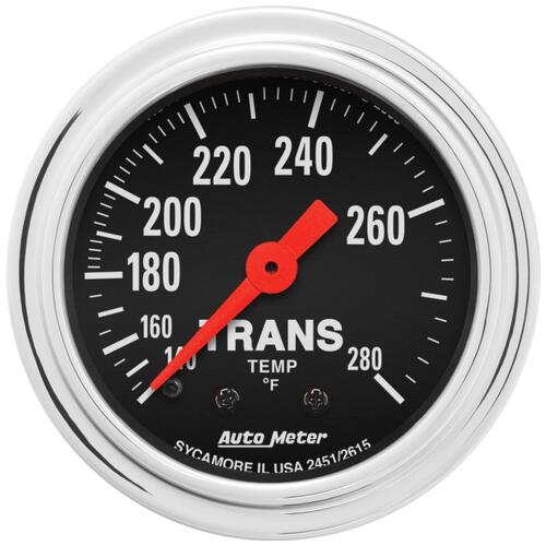 Autometer Gauge, Trans Temp, 2 1/16", 140-280ºf, Mechanical, 8Ft., Traditional Chrome, Traditional C