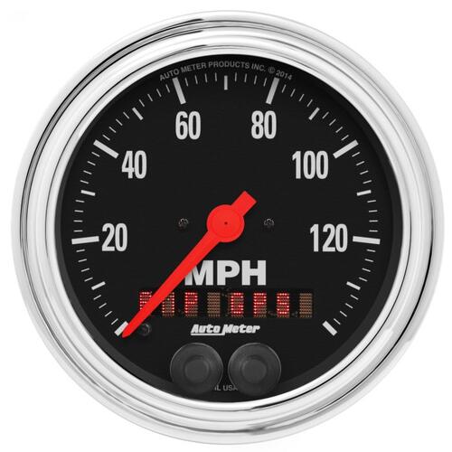 Autometer Gauge, Speedometer, 3 3/8", 140Mph, Gps, Traditional Chrome, Traditional Chrome
