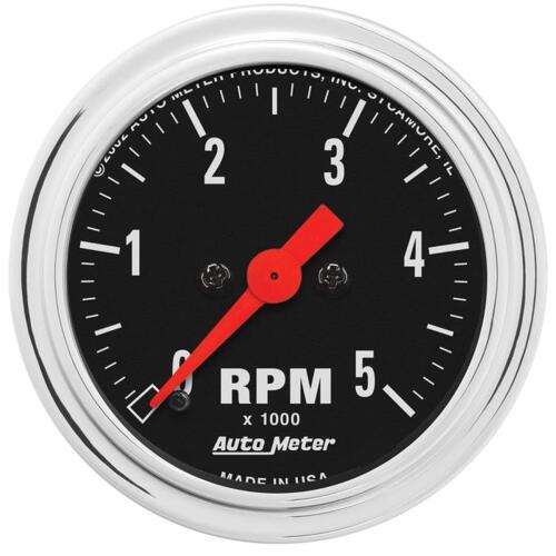 Autometer Gauge, Tachometer, 2 1/16", 5K Rpm, In-Dash, Traditional Chrome, Traditional Chrome