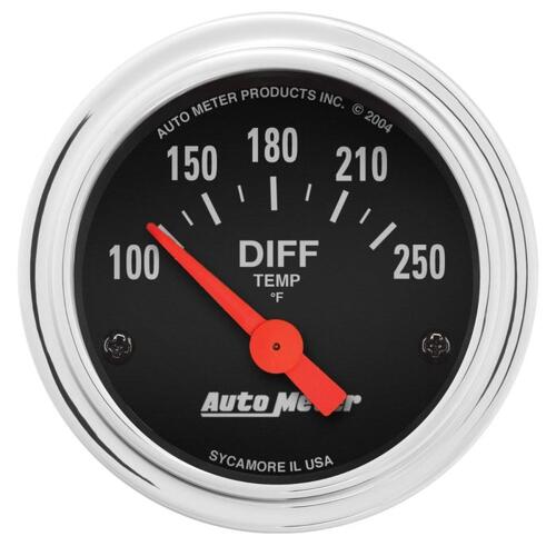 Autometer Gauge, Differential Temp, 2 1/16", 100-250ºf, Electric, Traditional Chrome, Traditional Ch