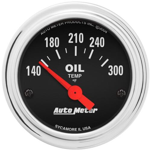 Autometer Gauge, Oil Temp, 2 1/16", 140-300ºf, Electric, Traditional Chrome, Traditional Chrome
