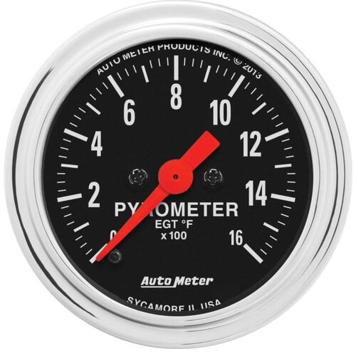 Autometer Gauge, Pyrometer (Egt), 2 1/16", 1600ºf, Digital Stepper Motor, Traditional Chrome, Tradit