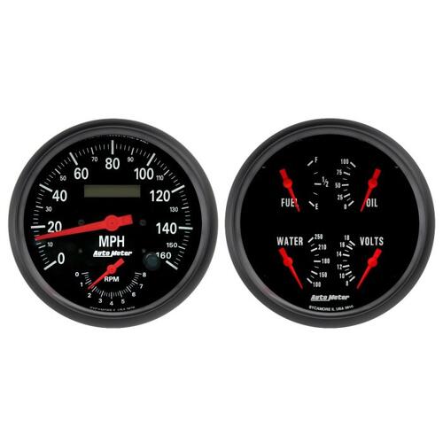 Autometer Gauge Kit, 2 Pc., Quad & Tach/Speedo, 5", Z-Series, Z-Series