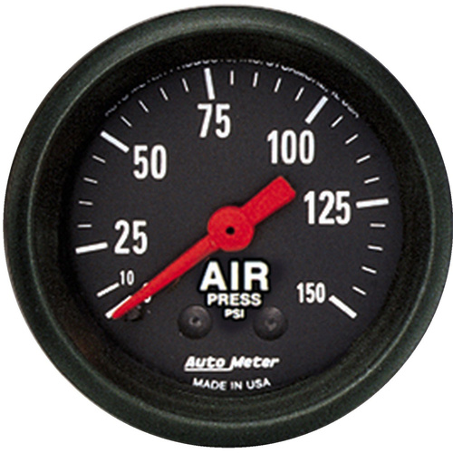 Autometer Gauge, Z-Series, Air Pressure, 2 1/16 in., 150psi, Mechanical, Analog, Each