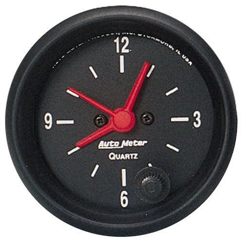 Autometer Gauge, Analog, Z-Series, Clock, 2 1/16 in., 12hr, Analog, Each