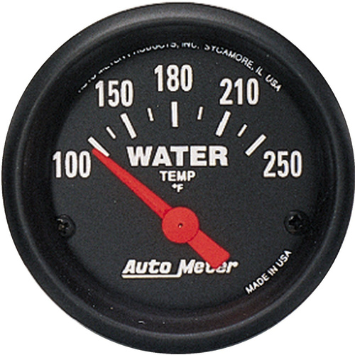 Autometer Gauge, Z-Series, Water Temperature, 2 1/16 in., 100-250 Degrees F, Electrical, Each