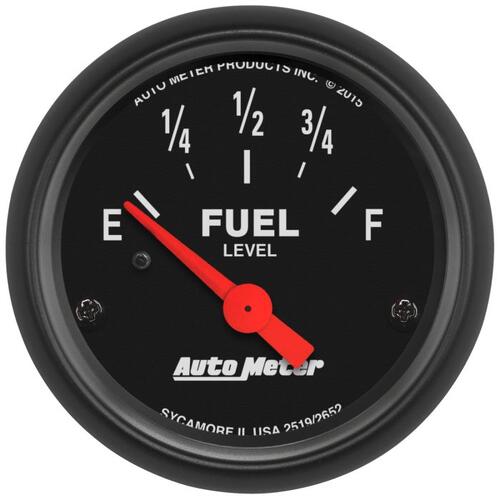 Autometer Gauge, Fuel Level, 2 1/16", 73Ωe To 10Ωf(Aftermarket Linear), Elec, Z-Series, Z-Series