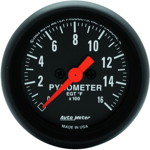 Autometer Gauge, Z-Series, Pyrometer (EGT), 2 1/16 in., 1600 Degrees F, Digital Stepper Motor, Analog, Each
