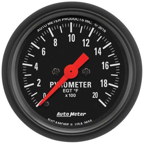 Autometer Gauge, Pyrometer (Egt), 2 1/16", 2000ºf, Digital Stepper Motor, Z-Series, Z-Series