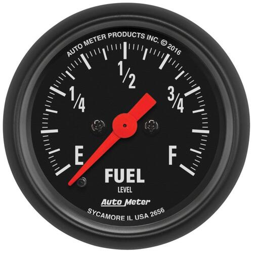 Autometer Gauge, Fuel Level, 2 1/16", 0-280Ω Programmable, Z-Series, Z-Series