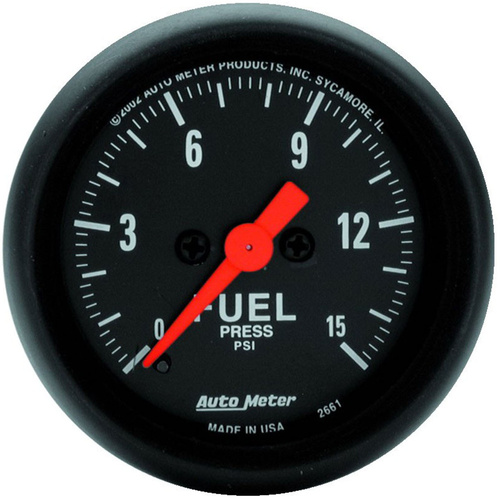 Autometer Gauge, Z-Series, Fuel Pressure, 2 1/16 in., 15psi, Digital Stepper Motor, Analog, Each