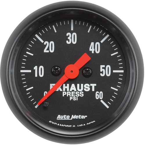 Autometer Gauge, Z-Series, Exhaust Pressure, 2 1/16 in., 60psi, Digital Stepper Motor, Each