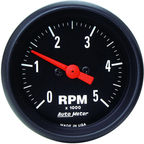 Autometer Gauge, Z-Series, Tachometer, 2 1/16 in., 0-5K RPM, In-Dash, Analog, Each