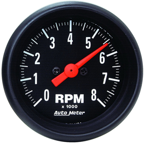 Autometer Gauge, Z-Series, Tachometer, 2 1/16 in., 0-8K RPM, In-Dash, Analog, Each