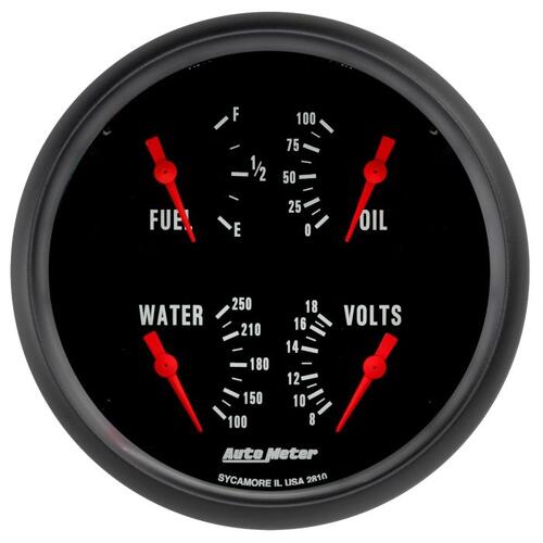 Autometer Gauge, Quad, 5", 240Ωe-33Ωf, Elec, Z-Series, Z-Series