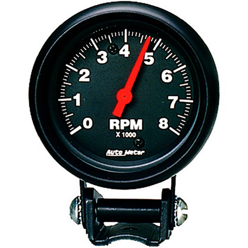 Autometer Gauge, Z-Series, Tachometer, 2 5/8 in., 0-8K RPM, Pedestal, Analog, Each