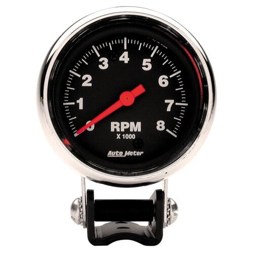 Autometer Gauge, Tachometer, 2 5/8", 8K Rpm, Pedestal, Traditional Chrome, Traditional Chrome