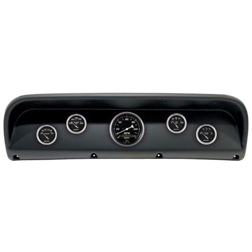 Autometer Direct Fit Dash Kit, (3 3/8" X1, 2 1/16" X4), Ford Truck 67-72, Old Tyme Black, Old Tyme B