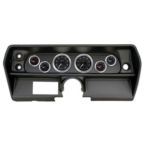 Autometer Direct Fit Dash Kit, (3 3/8" X2, 2 1/16" X4), Chevy Nova 68, Chrono, Chrono
