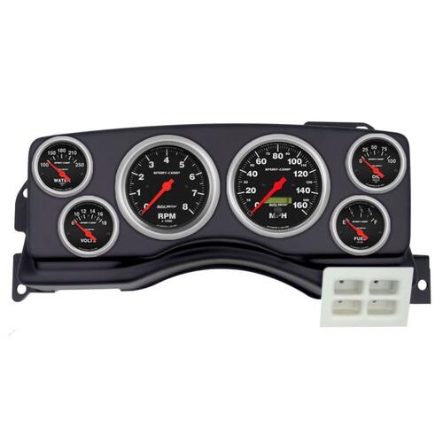 Autometer Direct Fit Dash Kit, (3 3/8" X2, 2 1/16" X4), Ford Mustang 87-89, Sport-Comp, Sport-Comp
