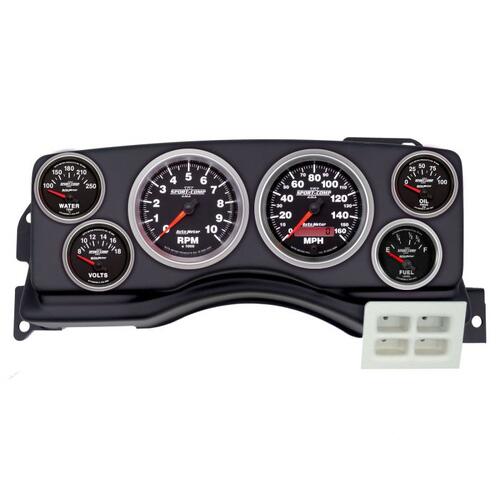 Autometer Direct Fit Dash Kit, (3 3/8" X2, 2 1/16" X4), Ford Mustang 87-89, Sport-Comp Ii, Sport-Com