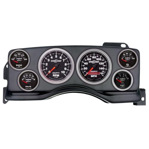 Autometer Direct Fit Dash Kit, (3 3/8" X2, 2 1/16" X4), Ford Mustang 90-93, Sport-Comp Ii, Sport-Com