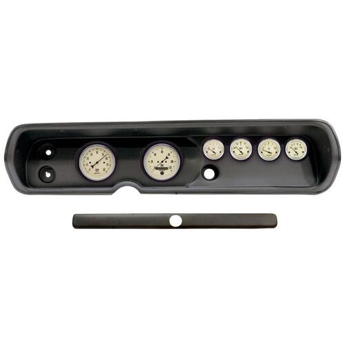 Autometer Direct Fit Dash Kit, (3 3/8" X2, 2 1/16" X4), Chevy Chevelle 64-65, Antique Beige, Antique