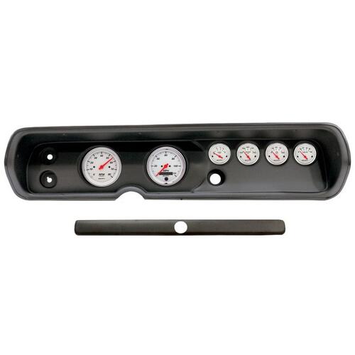 Autometer Direct Fit Dash Kit, (3 3/8" X2, 2 1/16" X4), Chevy Chevelle 64-65, Arctic White, Arctic W