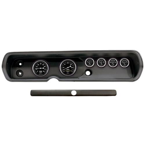 Autometer Direct Fit Dash Kit, (3 3/8" X2, 2 1/16" X4), Chevy Chevelle 64-65, Old Tyme Black, Old Ty