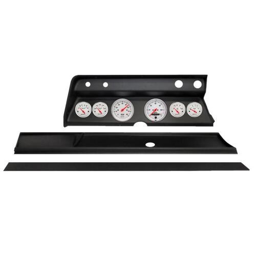 Autometer Direct Fit Dash Kit, (3 3/8" X2, 2 1/16" X4), Chevy Chevelle 66, Arctic White, Arctic Whit