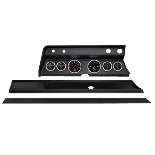 Autometer Direct Fit Dash Kit, (3 3/8" X2, 2 1/16" X4), Chevy Chevelle 67, Designer Black, Designer