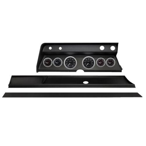 Autometer Direct Fit Dash Kit, (3 3/8" X2, 2 1/16" X4), Chevy Chevelle 67, Chrono Chrome, Chrono Chr