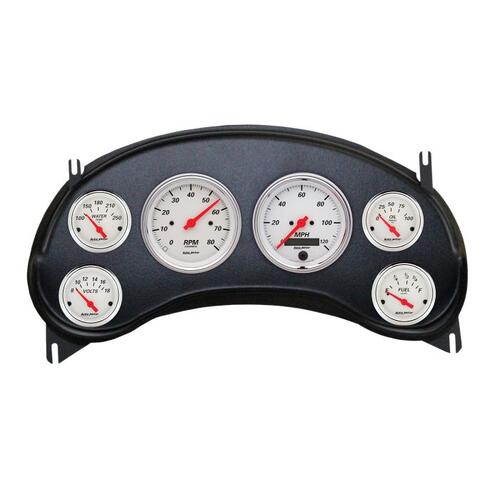 Autometer Direct Fit Dash Kit, (3 3/8" X2, 2 1/16" X4), Chevy S10 Truck 98-04, Arctic White, Arctic