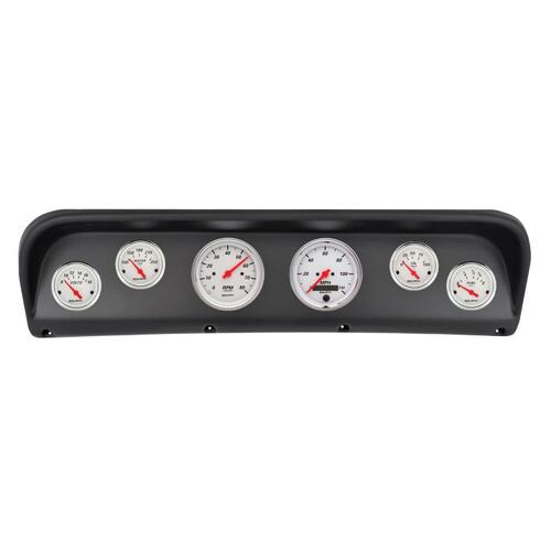 Autometer Direct Fit Dash Kit, (3 3/8" X2, 2 1/16" X4), Ford F100 67-72, Arctic White, Arctic White