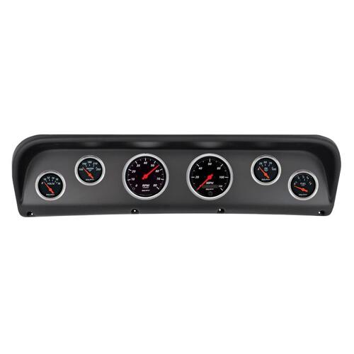 Autometer Direct Fit Dash Kit, (3 3/8" X2, 2 1/16" X4), Ford F100 67-72, Designer Black, Designer Bl