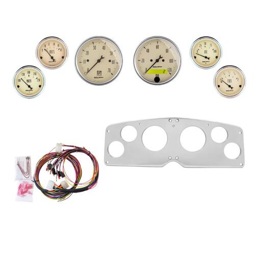 Autometer Dash Panel, Gmc Truck, `54-55, Billet, 3-1/8"X2, 2-1/16"X4, Antique Beige