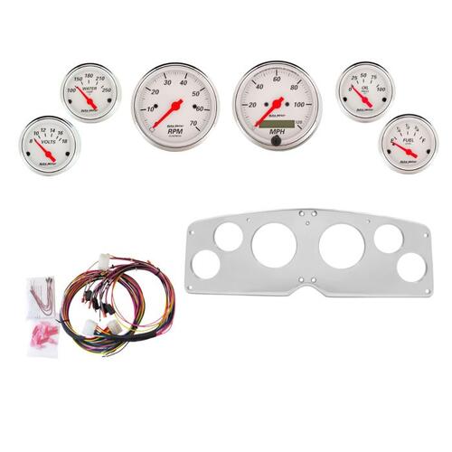 Autometer Dash Panel, Gmc Truck, `54-55, Billet, 3-1/8"X2, 2-1/16"X4, Arctic White