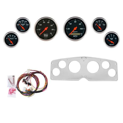 Autometer Dash Panel, Gmc Truck, `54-55, Billet, 3-1/8"X2, 2-1/16"X4, Designer Black