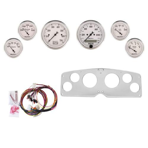 Autometer Dash Panel, Gmc Truck, `54-55, Billet, 3-1/8"X2, 2-1/16"X4, Old Tyme White