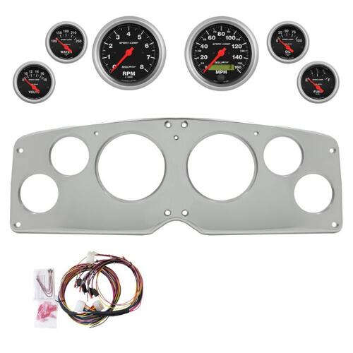 Autometer Dash Panel, Gmc Truck, `54-55, Billet, 3-3/8"X2, 2-1/16"X4, Sport-Comp