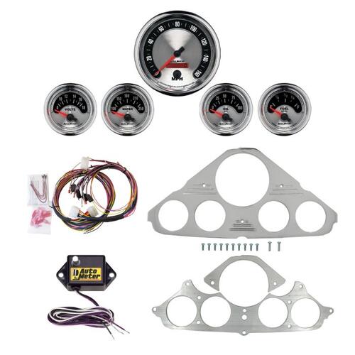 Autometer Dash Panel, Chevy Truck, `55-59, Billet, 3-3/8"X1, 2-1/16"X4, American Muscle