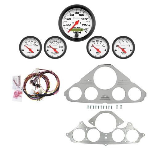 Autometer Dash Panel, Chevy Truck, `55-59, Billet, 3-3/8"X1, 2-1/16"X4, Phantom