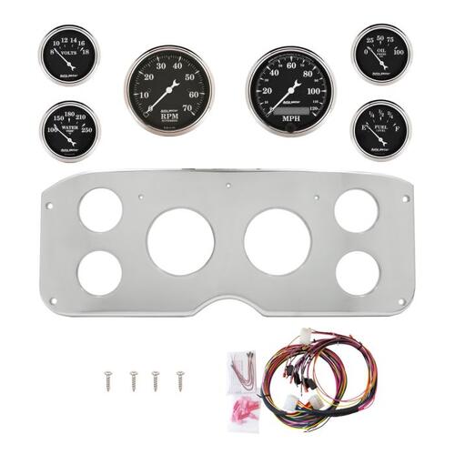 Autometer Dash Panel, Gmc Truck, `55-59, Billet, 3-1/8"X2, 2-1/16"X4, Old Tyme Black